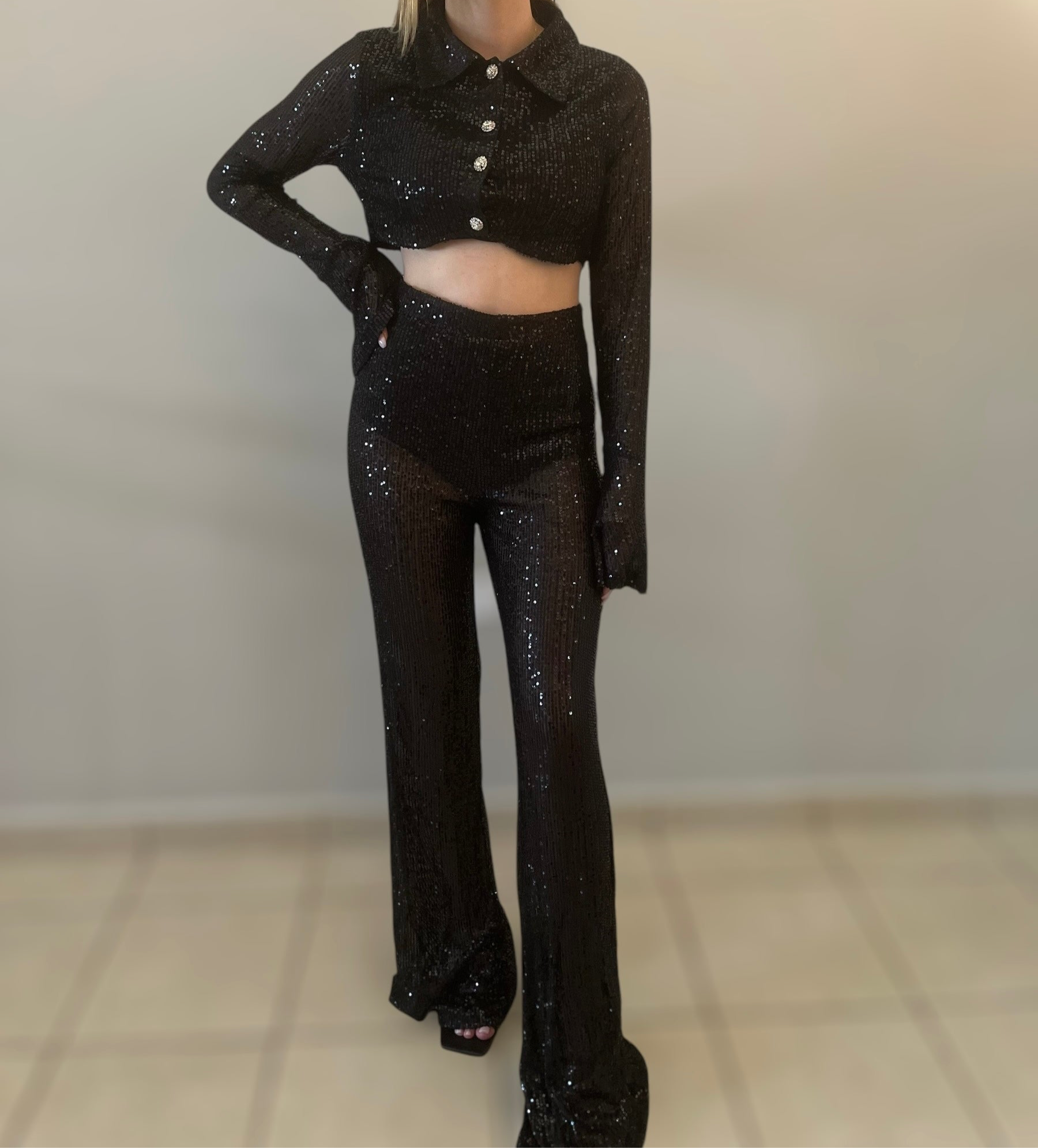 Black Sequin Set